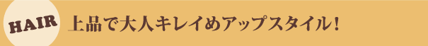上品で大人キレイめアップスタイル！